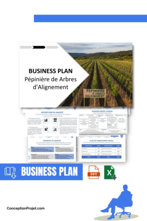 Pack Business Plan pour Pépinière de Arbres d'Alignement - Modèle de business plan professionnel pour Pépinière de Arbres d'Alignement, spécialement conçu pour les entrepreneurs, incluant un prévisionnel financier 100% automatisé, une stratégie marketing intégrée, ainsi qu’une analyse complète (SWOT, Business Model Canvas, étude de marché et analyse des risques). Ce document au design moderne et entièrement personnalisable sous Word est structuré pour répondre aux exigences des banques et des investisseurs, tout en permettant un gain de temps considérable grâce à son contenu pré-rédigé.