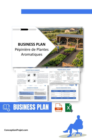 Pack Business Plan pour Pépinière de Plantes Aromatiques - Modèle de business plan professionnel pour Pépinière de Plantes Aromatiques, spécialement conçu pour les entrepreneurs, incluant un prévisionnel financier 100% automatisé, une stratégie marketing intégrée, ainsi qu’une analyse complète (SWOT, Business Model Canvas, étude de marché et analyse des risques). Ce document au design moderne et entièrement personnalisable sous Word est structuré pour répondre aux exigences des banques et des investisseurs, tout en permettant un gain de temps considérable grâce à son contenu pré-rédigé.