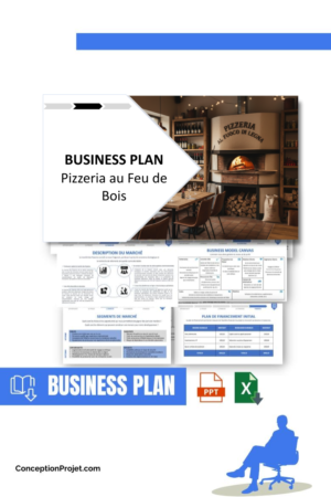 Pack Business Plan pour Pizzeria au Feu de Bois - Modèle de business plan professionnel pour Pizzeria au Feu de Bois, spécialement conçu pour les entrepreneurs, incluant un prévisionnel financier 100% automatisé, une stratégie marketing intégrée, ainsi qu’une analyse complète (SWOT, Business Model Canvas, étude de marché et analyse des risques). Ce document au design moderne et entièrement personnalisable sous Word est structuré pour répondre aux exigences des banques et des investisseurs, tout en permettant un gain de temps considérable grâce à son contenu pré-rédigé.