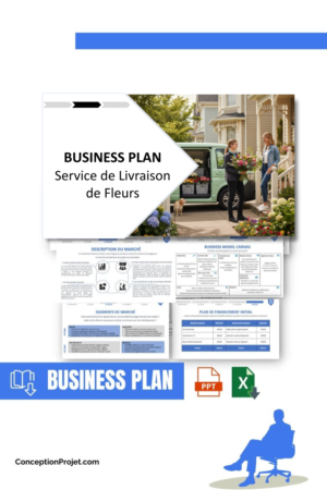 Pack Business Plan pour Service de Livraison de Fleurs - Modèle de business plan professionnel pour Service de Livraison de Fleurs, spécialement conçu pour les entrepreneurs, incluant un prévisionnel financier 100% automatisé, une stratégie marketing intégrée, ainsi qu’une analyse complète (SWOT, Business Model Canvas, étude de marché et analyse des risques). Ce document au design moderne et entièrement personnalisable sous Word est structuré pour répondre aux exigences des banques et des investisseurs, tout en permettant un gain de temps considérable grâce à son contenu pré-rédigé.