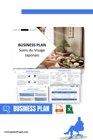 Pack Business Plan pour Soins du Visage Japonais - Modèle de business plan professionnel pour Soins du Visage Japonais, spécialement conçu pour les entrepreneurs, incluant un prévisionnel financier 100% automatisé, une stratégie marketing intégrée, ainsi qu’une analyse complète (SWOT, Business Model Canvas, étude de marché et analyse des risques). Ce document au design moderne et entièrement personnalisable sous Word est structuré pour répondre aux exigences des banques et des investisseurs, tout en permettant un gain de temps considérable grâce à son contenu pré-rédigé.
