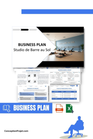 Pack Business Plan pour Studio de Barre au Sol - Modèle de business plan professionnel pour Studio de Barre au Sol, spécialement conçu pour les entrepreneurs, incluant un prévisionnel financier 100% automatisé, une stratégie marketing intégrée, ainsi qu’une analyse complète (SWOT, Business Model Canvas, étude de marché et analyse des risques). Ce document au design moderne et entièrement personnalisable sous Word est structuré pour répondre aux exigences des banques et des investisseurs, tout en permettant un gain de temps considérable grâce à son contenu pré-rédigé.