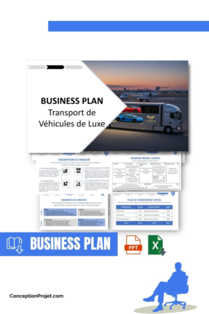 Pack Business Plan pour Transport de Véhicules de Luxe - Modèle de business plan professionnel pour Transport de Véhicules de Luxe, spécialement conçu pour les entrepreneurs, incluant un prévisionnel financier 100% automatisé, une stratégie marketing intégrée, ainsi qu’une analyse complète (SWOT, Business Model Canvas, étude de marché et analyse des risques). Ce document au design moderne et entièrement personnalisable sous Word est structuré pour répondre aux exigences des banques et des investisseurs, tout en permettant un gain de temps considérable grâce à son contenu pré-rédigé.