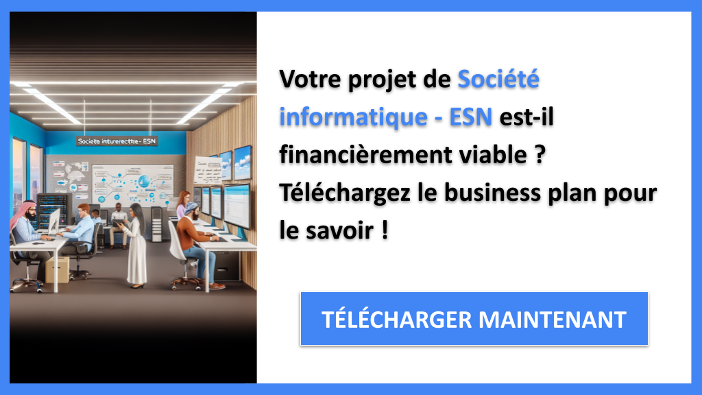 Plan financier pour ESN 6 Exemple Business Plan pour Société informatique - ESN - Société informatique - ESN Plan financier Exemple- CTA1