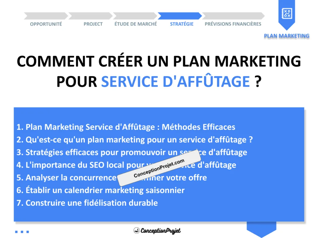 Plan Marketing Service d'Affûtage 2026 : Guide Pratique 2 Plan Marketing Service d'Affûtage 2026 : Guide Pratique