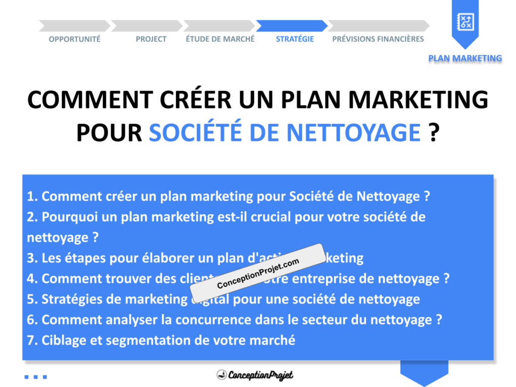 Plan Marketing Societe de Nettoyage Cover