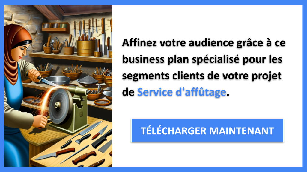 Exemple Business Plan pour Service d'affûtage - Segments Clients Service d'affûtage- CTA2