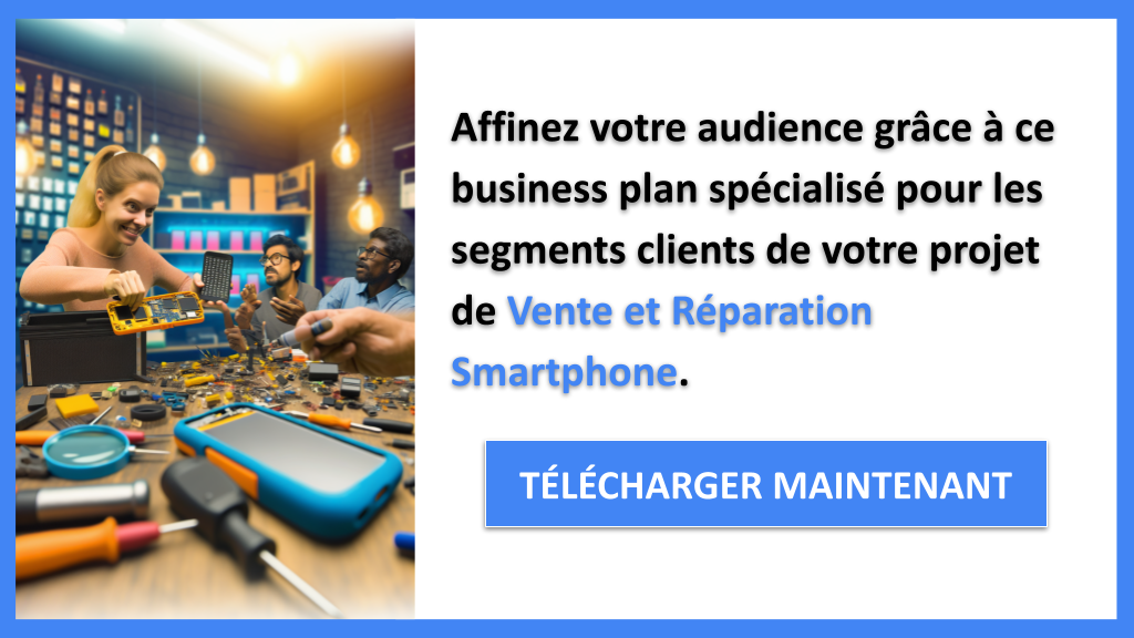 Exemple Business Plan pour Vente et Réparation Smartphone - Segments Clients Vente et Réparation Smartphone- CTA2