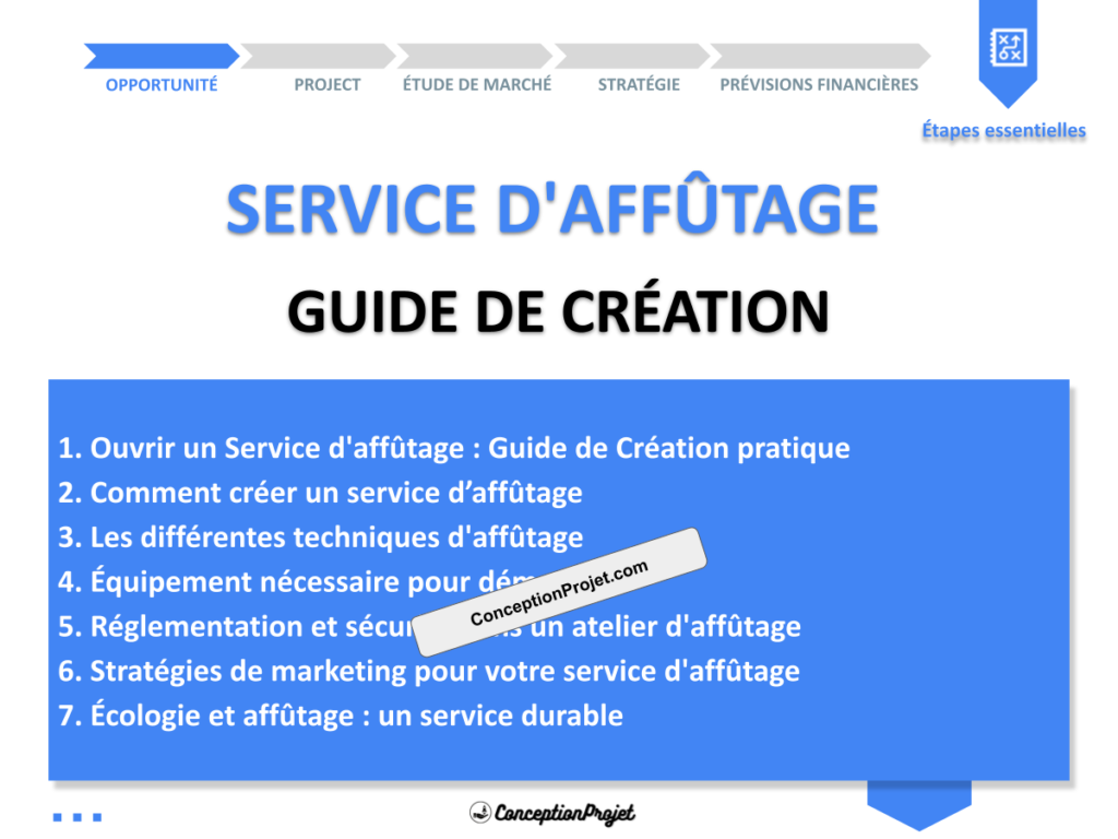 Service d affutage Guide de Creation Cover