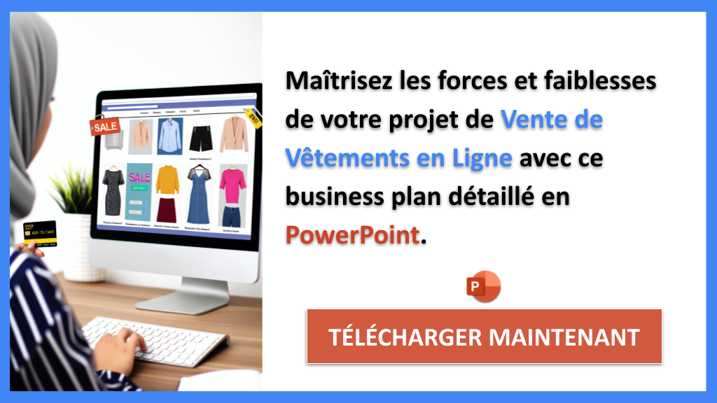 Analyse SWOT Vente de Vêtements en Ligne : E-commerce et Marge 7 Exemple Business Plan pour Vente de Vêtements en Ligne - Analyse SWOT Vente de Vêtements en Ligne- CTA2
