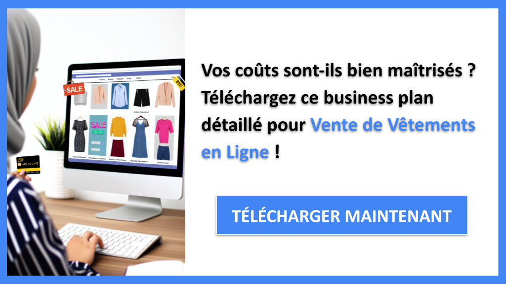 Exemple Business Plan pour Vente de Vêtements en Ligne - Coût Vente de vetements en ligne- CTA1