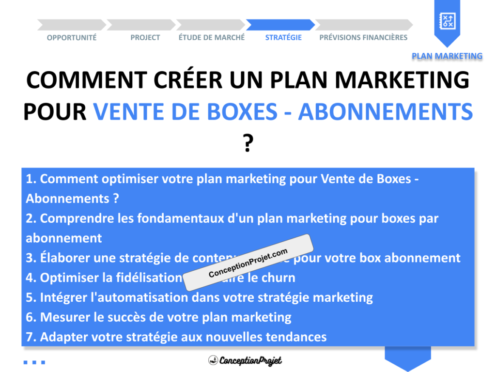 Plan Marketing Vente de Boxes Abonnements Cover