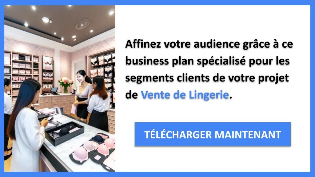 Exemple Business Plan pour Vente de Lingerie - Segments Clients Vente de Lingerie- CTA2