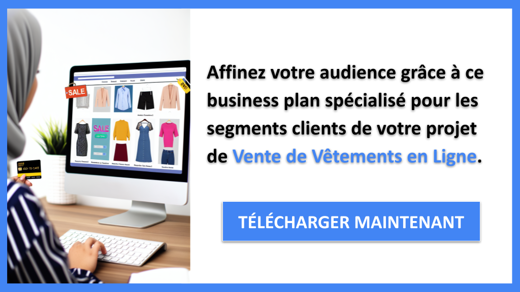 Exemple Business Plan pour Vente de Vêtements en Ligne - Segments Clients Vente de Vêtements en Ligne- CTA2