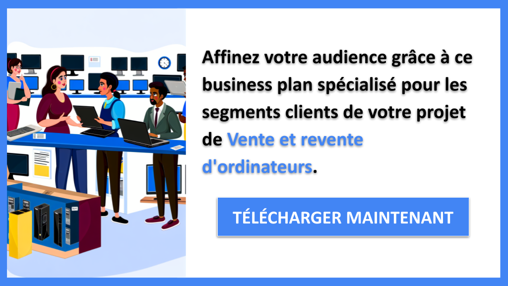 Exemple Business Plan pour Vente et revente d'ordinateurs - Segments Clients Vente et revente d'ordinateurs- CTA2
