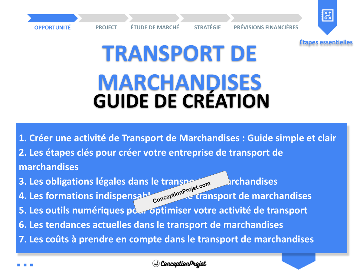 Créer une activité de Transport de Marchandises : Guide simple et clair Créer une activité de Transport de Marchandises : Guide simple et clair