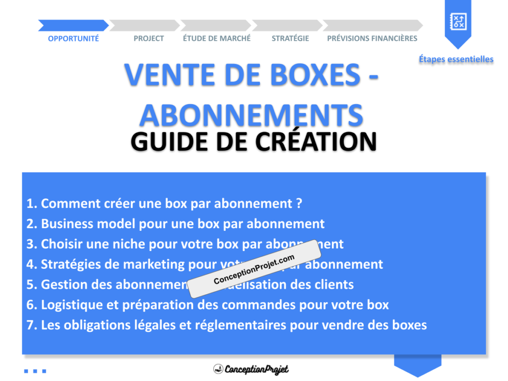 Vente de boxes Abonnements Guide de Creation Cover