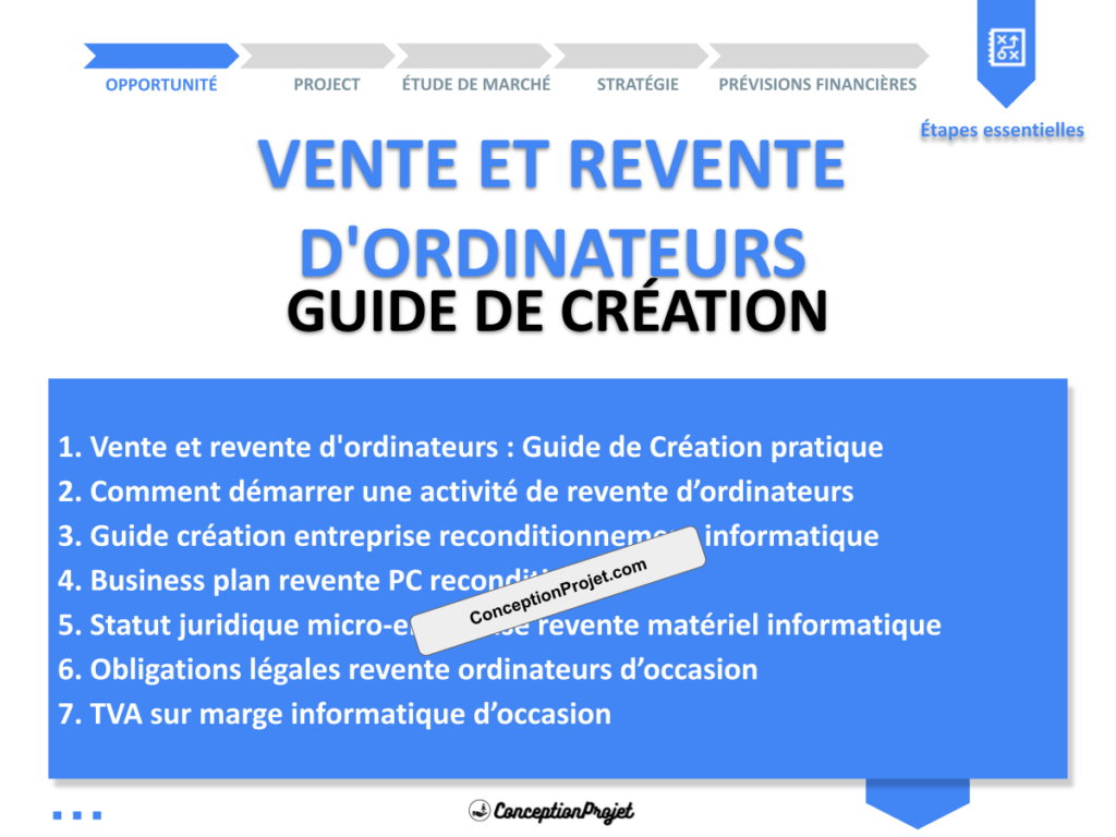 Vente et revente d ordinateurs Guide de Creation Cover