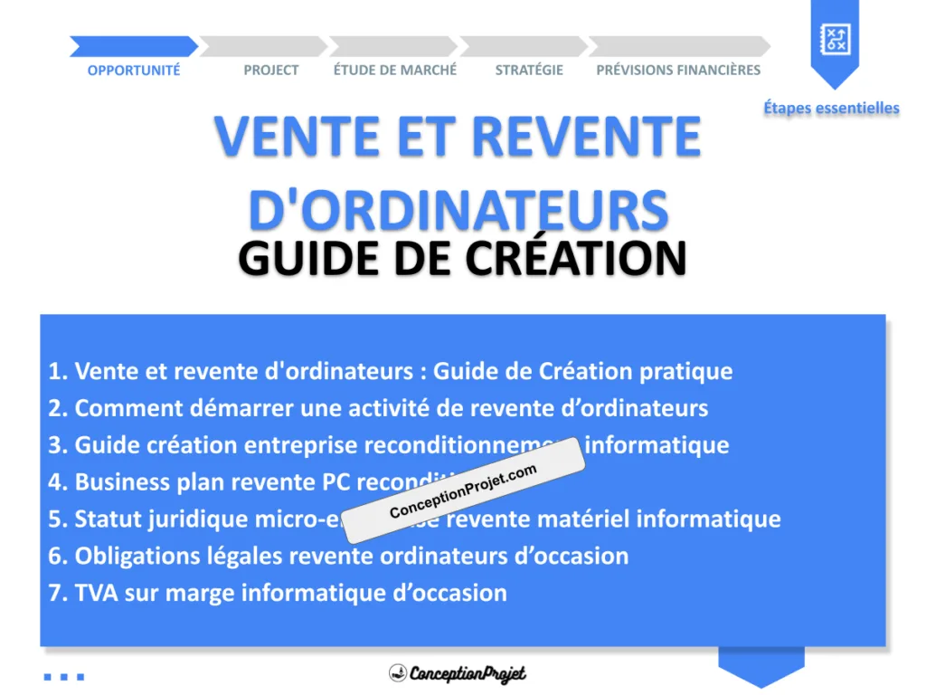 Vente et revente d'ordinateurs : guide création 2026